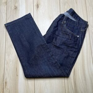 SMN Denim The Bond Slim Straight Dark Wash Jeans Mens Size 33 X 28 Made in USA